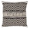 Saltoro Sherpi 18 x 18 Jacquard Square Cotton Sham Accent Throw Pillow with Boho Diamond Pattern, Set of 2, Black, White